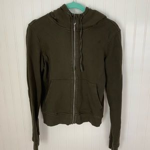 Lululemon Army Green Zip Hoodie
